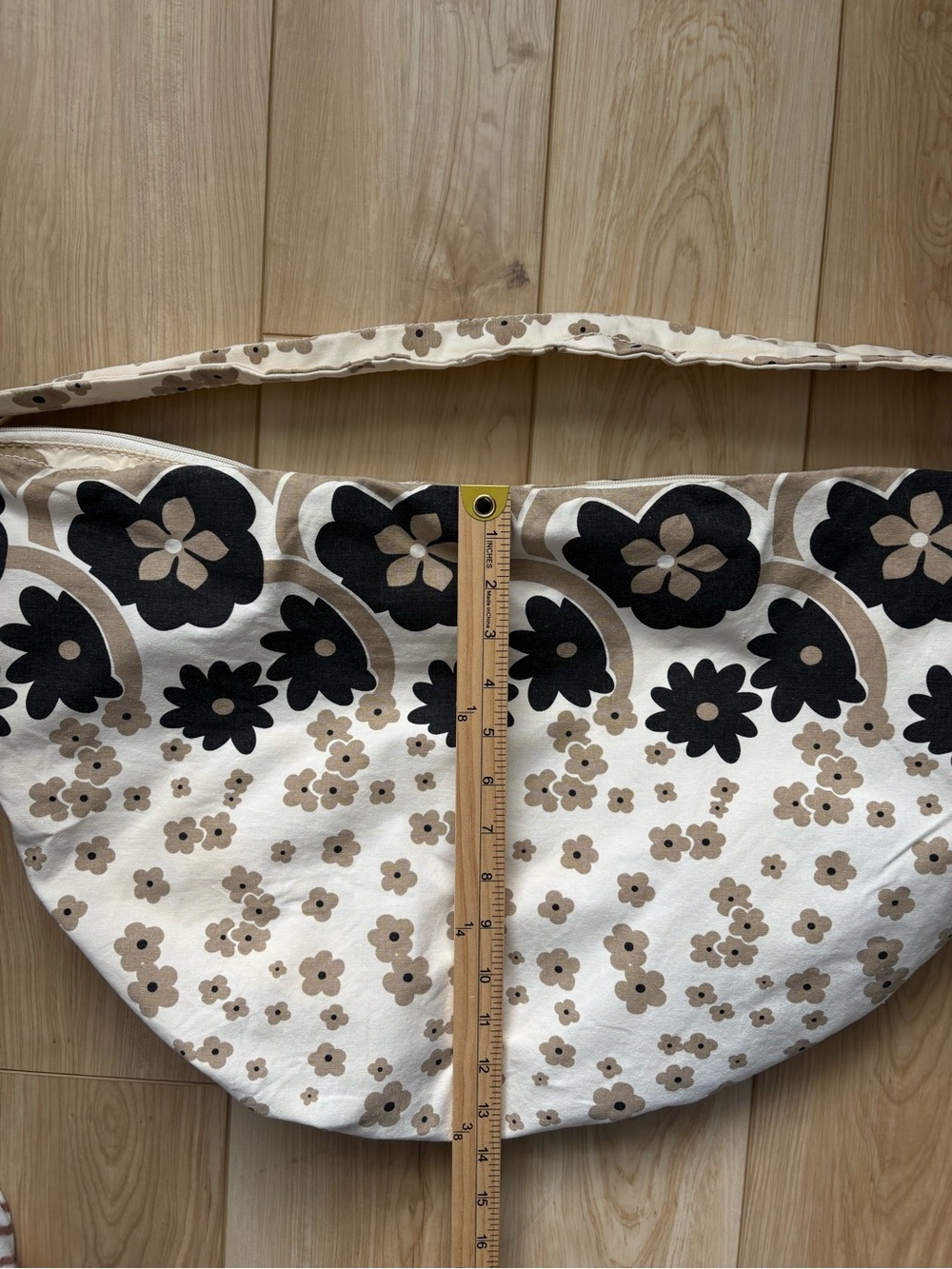 Slouchy oversized hobo tote bag purse floral boho neutral - Picture 6 of 7